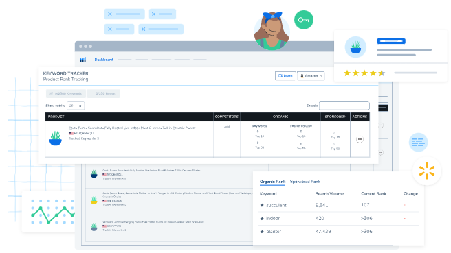 Helium10 Keyword Rank Tracker.