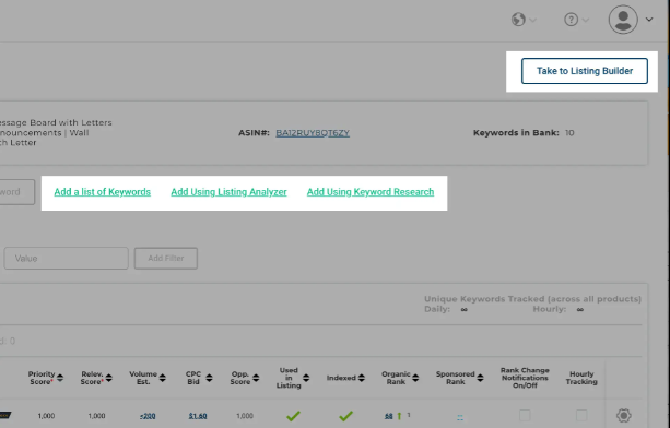 Viral Launch Keyword Rank Tracker.